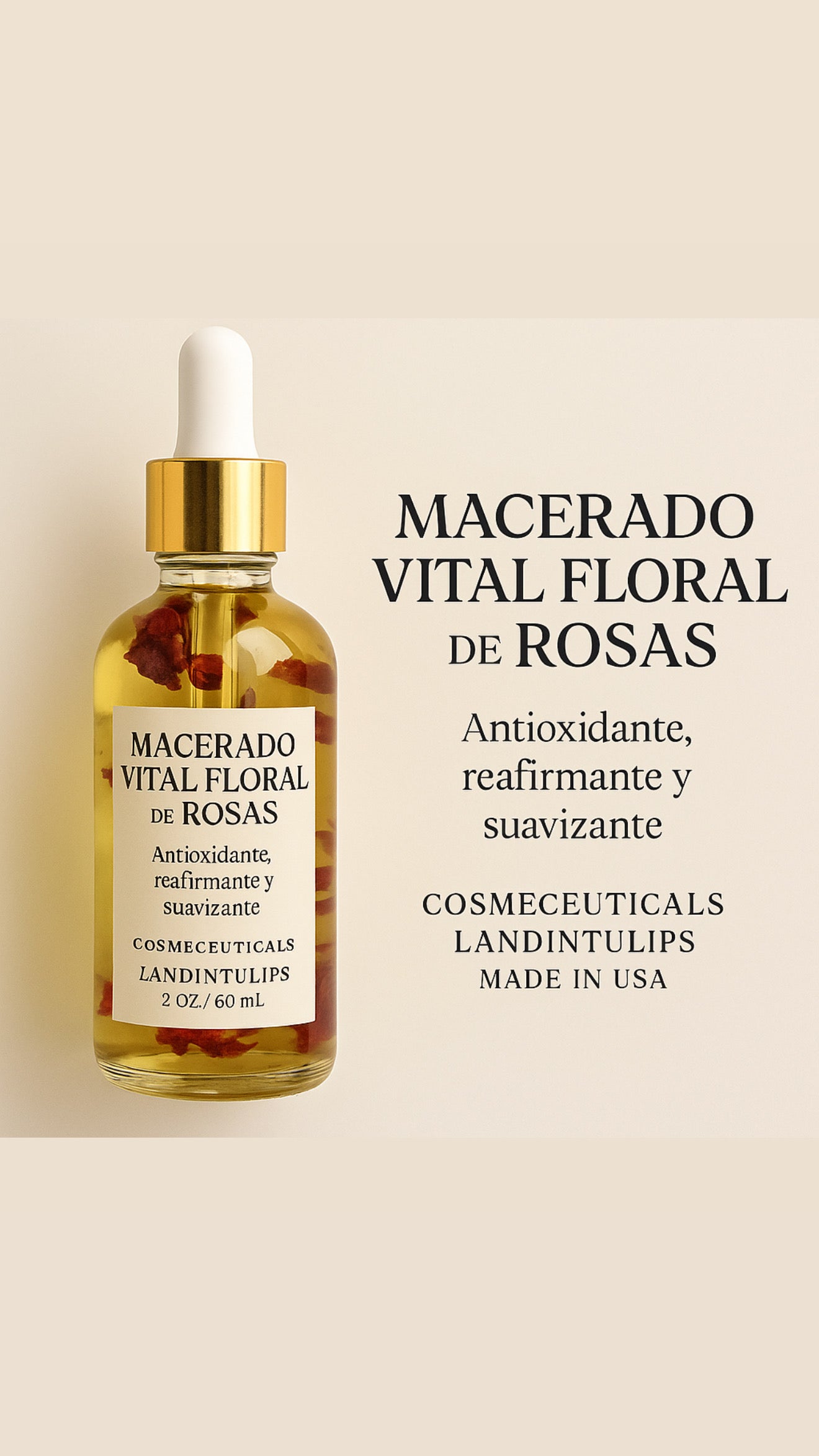 Floral Vital Oil Infusion 2 oz- floral Botanical Oil Artisanal Cosmeceutical • Made in USA • by LandinTulips