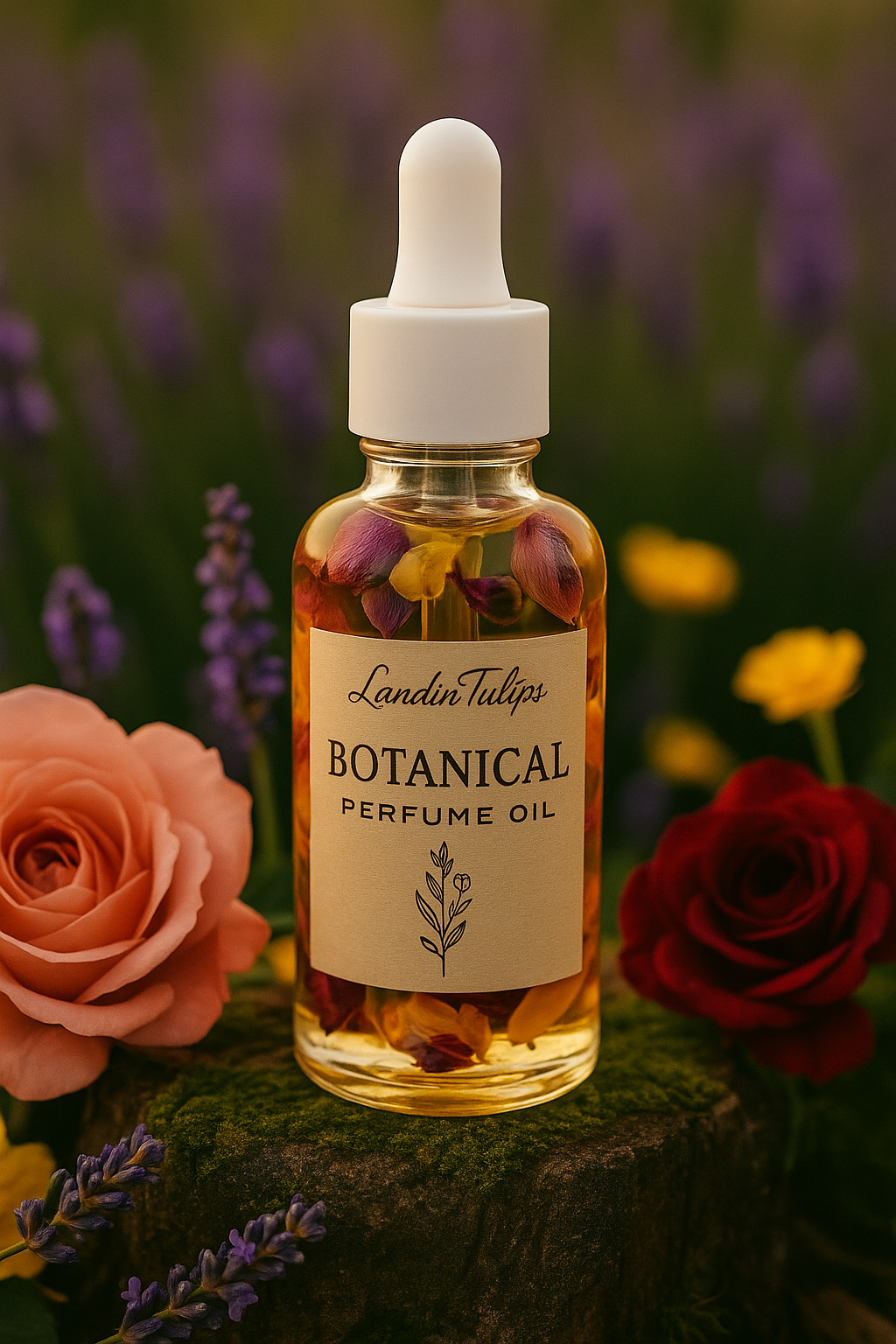 Floral Vital Oil Infusion 2 oz- floral Botanical Oil Artisanal Cosmeceutical • Made in USA • by LandinTulips