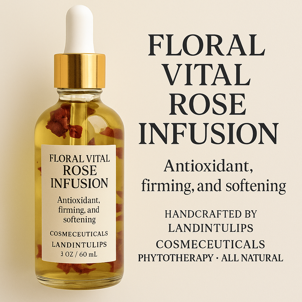 Floral Vital Oil Infusion 2 oz- floral Botanical Oil Artisanal Cosmeceutical • Made in USA • by LandinTulips